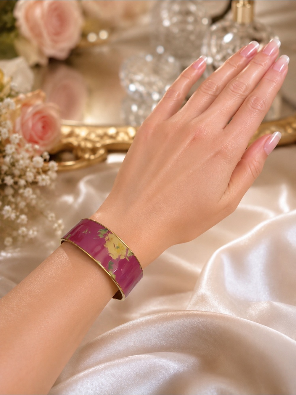 🌟CLEARANCE🌟 J.Crew Floral Enamel Wide Bangle Bracelet